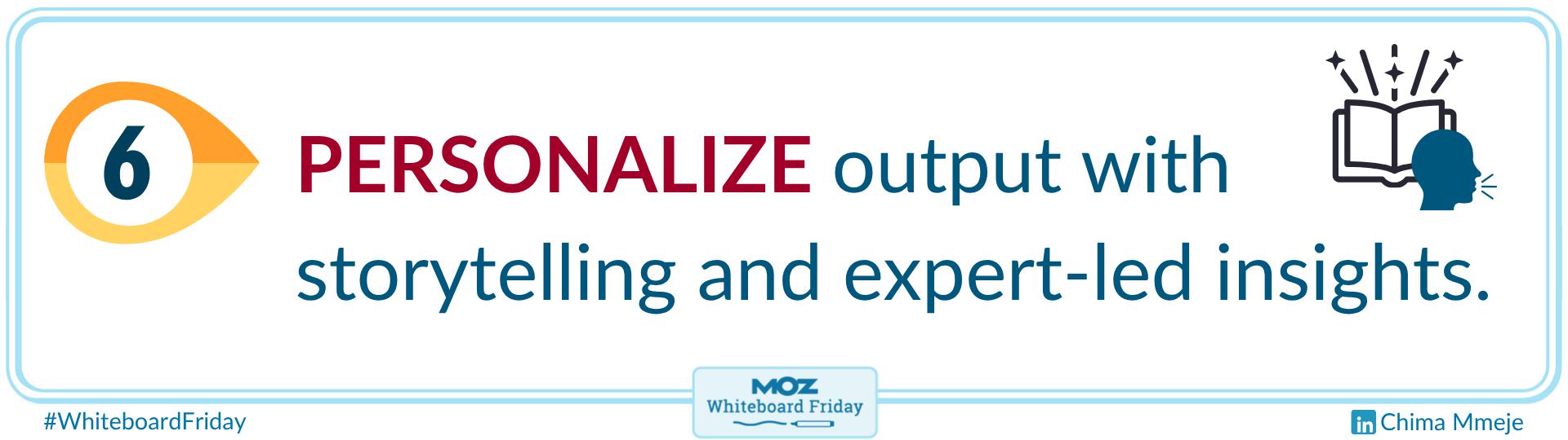 Zoomed-in section of the whiteboard for tip 6 - personalize the output.