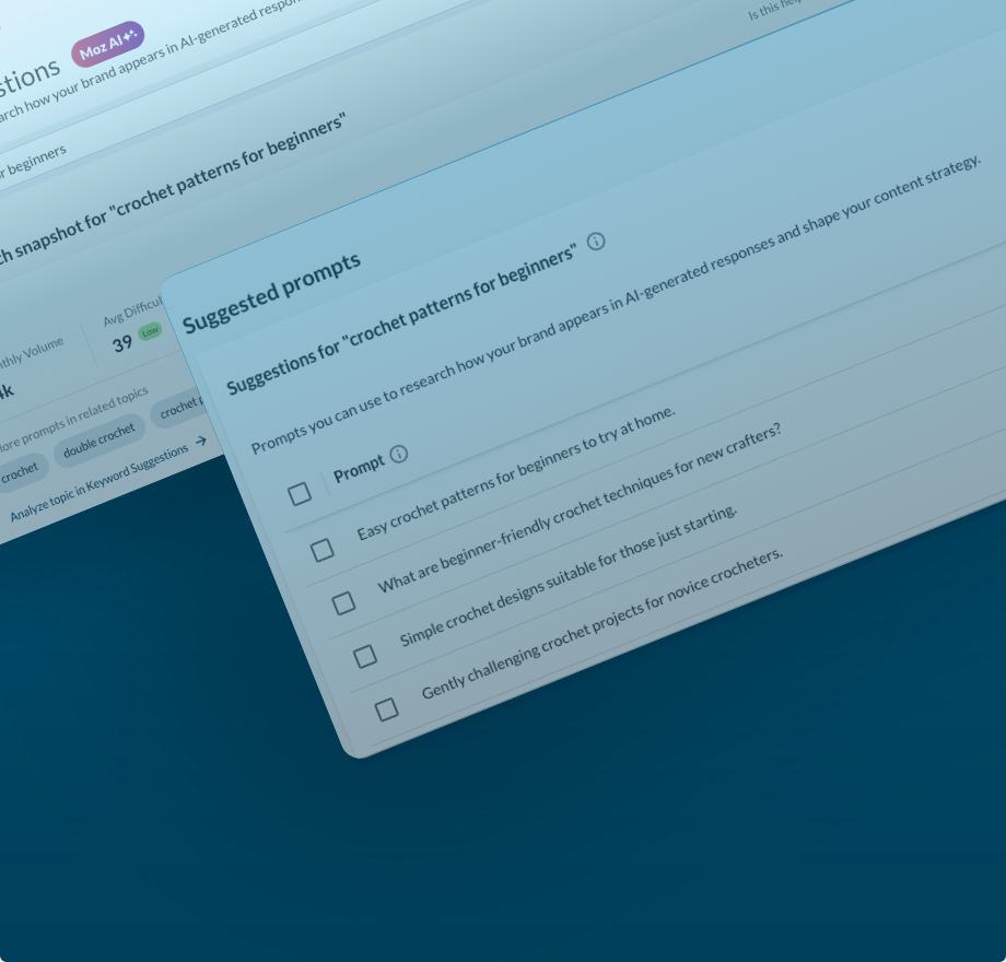 Move beyond broad search terms with the Prompt Suggestions beta