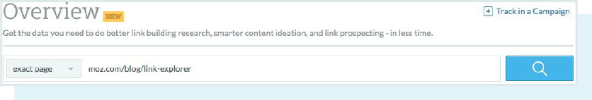 A screenshot of the Link Explorer main page.