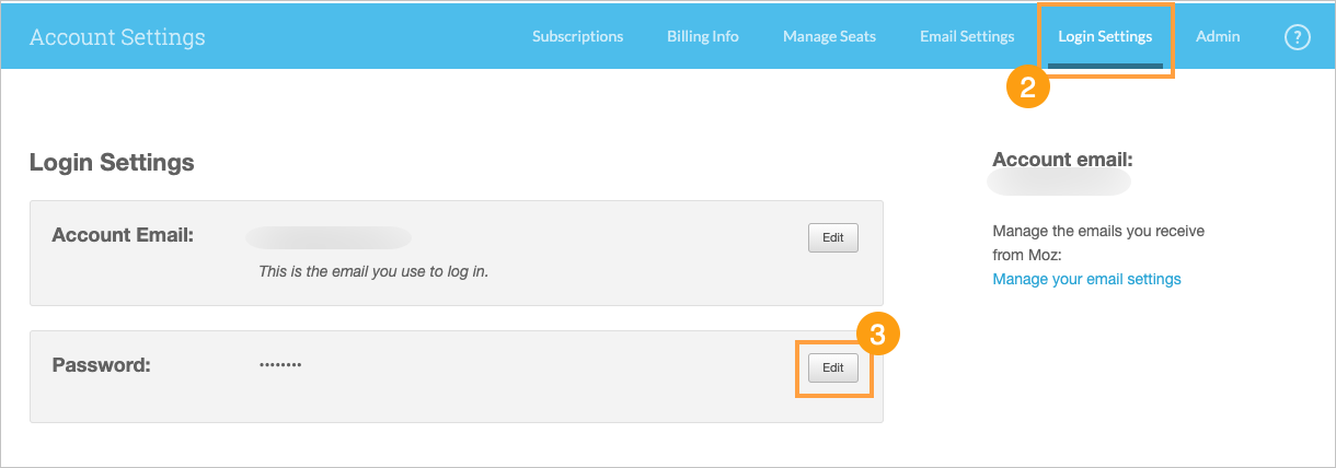 Within you login settings you can click edit next to your password to update that information.