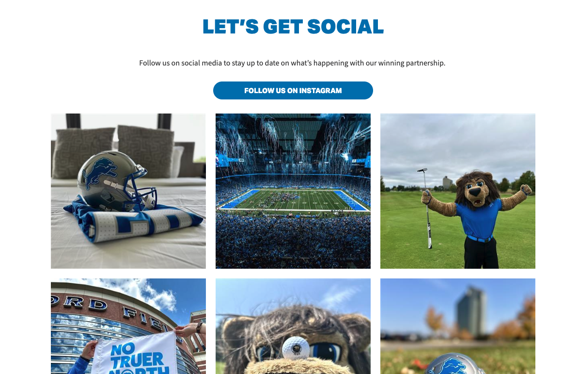Screenshot of a website featuring UGC for a promotion.